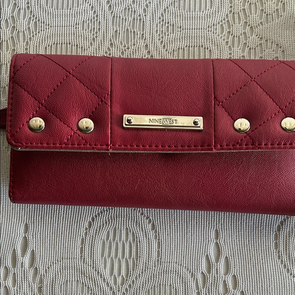 Nine West Burgundy Quilted Wallet